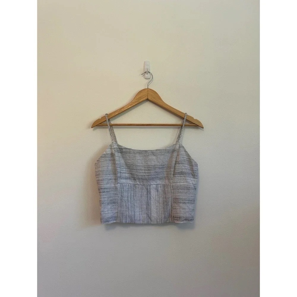 NWT Gentle Fawn Striped Linen Blend Crop Cami Top | Size Large